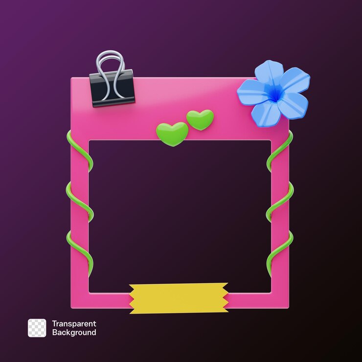 PSD polaroid couple 3d frame png template (templata de png para el cuadro 3d de la polaroid)