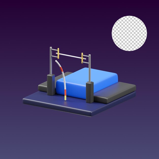 Pole vault 3d-illustration