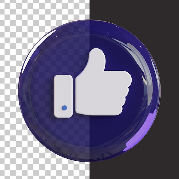 Polegar do facebook para cima como na renderização 3d