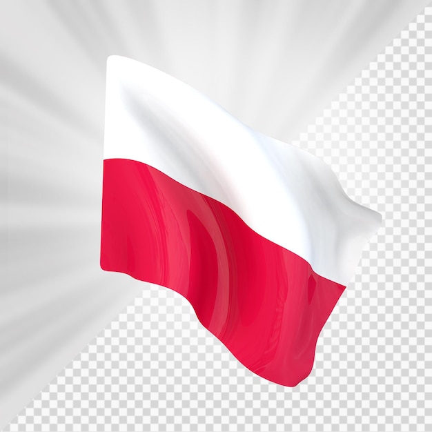 Polen-flagge 3d-rendering