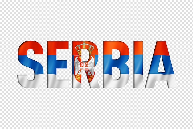 PSD police de texte du drapeau serbe