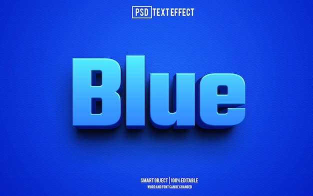 PSD police de texte à effet bleu typographie modifiable texte 3d