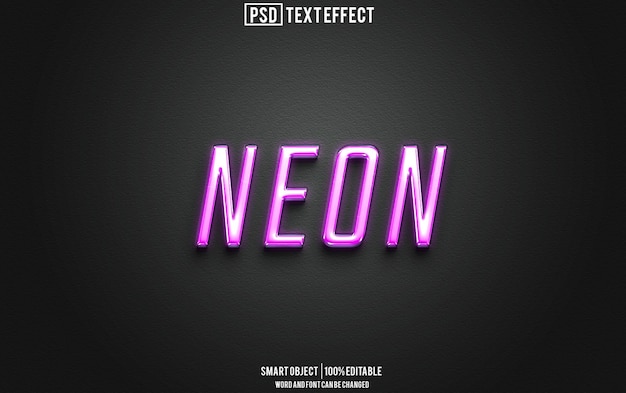 police de texte à effet de néon typographie modifiable texte 3D