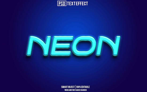 police de texte à effet de néon typographie modifiable texte 3D