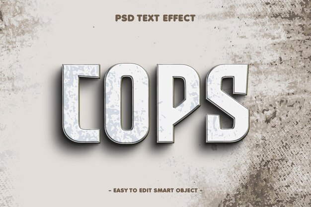 La policía fuerza un efecto de texto editable