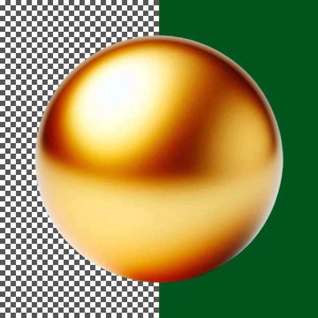 Polierte Goldkugel mit reflektierender Oberfläche auf durchsichtigem Hintergrund png psd