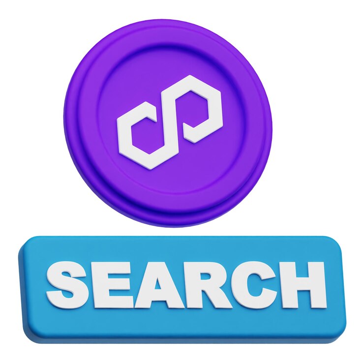 PSD polígono símbolo criptográfico icono 3d aislado en el fondo blanco