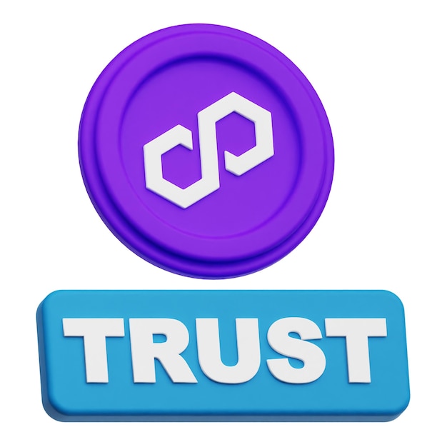 polígono símbolo criptográfico icono 3D aislado en el fondo blanco