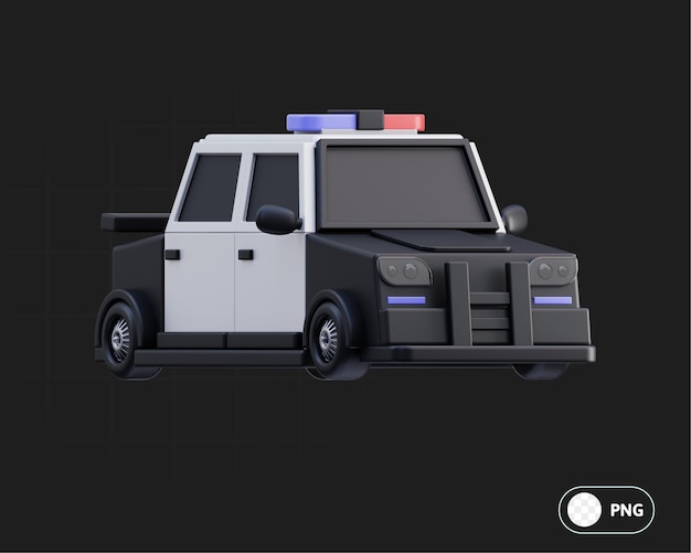 PSD polizeiauto 3d-illustration