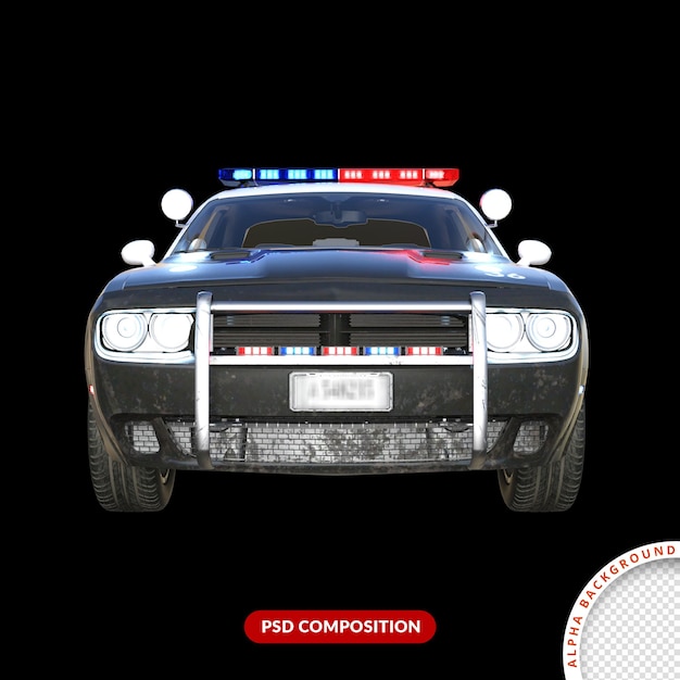 PSD polizeiauto 3d-rendering
