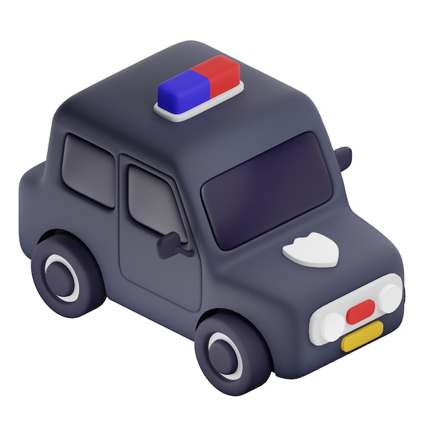 Polizeiauto 3D-Symbol für Auto und Fahrzeug