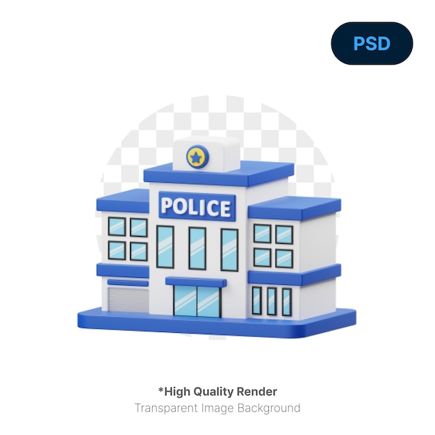 Polizeibüro 3d-symbol premium psd