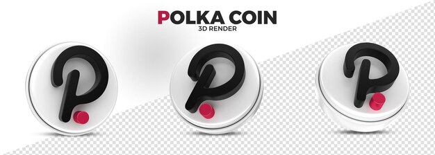 Polkadot Cryptocurrency Coin Realista 3D Render aislado para composición