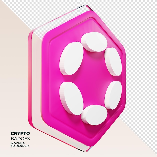 PSD polkadot dot insignia vista izquierda moneda de renderizado 3d