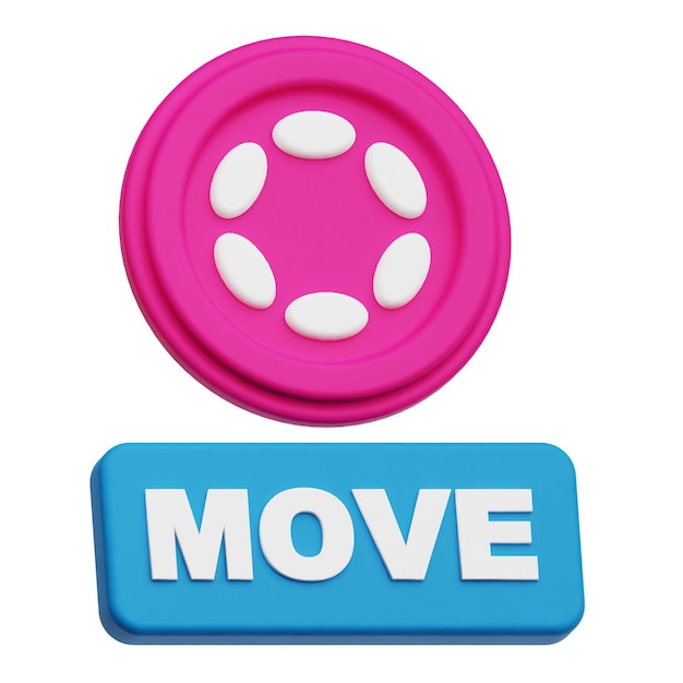 Polkadot moneda criptográfica icono 3D aislado en el fondo blanco