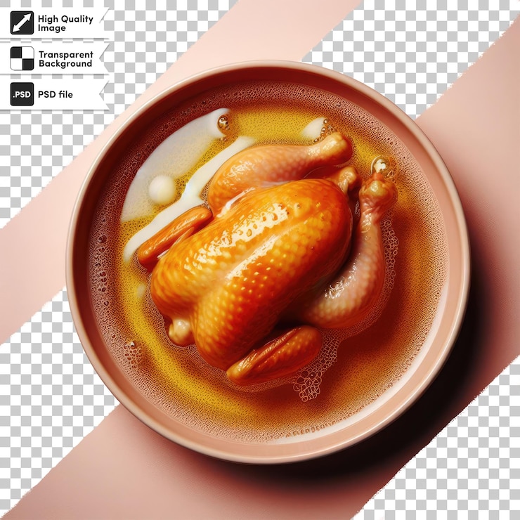 PSD pollo asado con verduras sobre fondo transparente