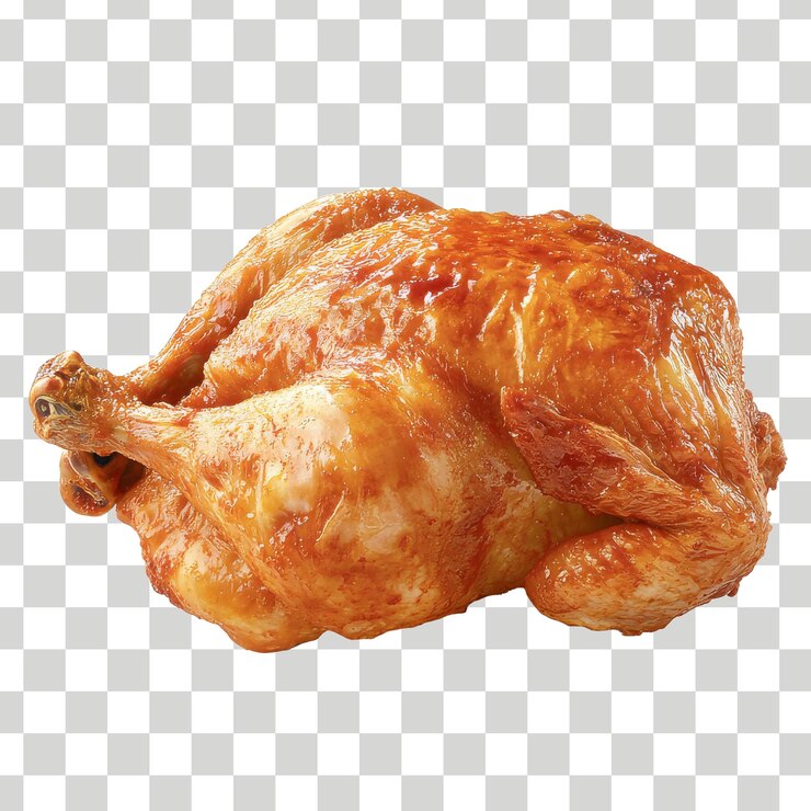 un pollo con una etiqueta que dice pollo en él