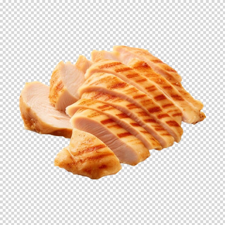PSD pollo frito aislado en el fondo blanco