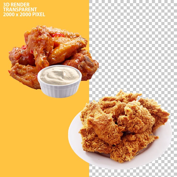 PSD pollo frito con barbacoa y pan