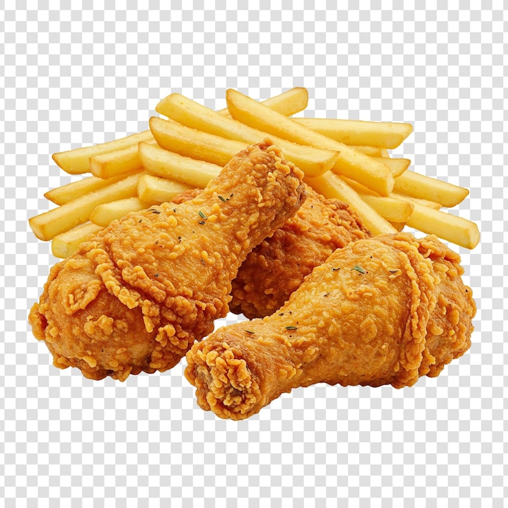 PSD pollo frito y papas fritas