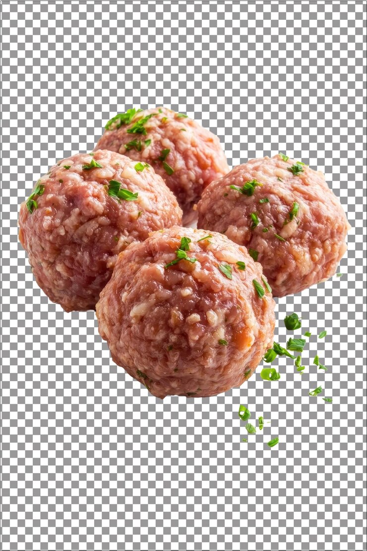 Pollo molido Ligero y sabroso perfecto para hamburguesas o albóndigas hiperrealistas blanco aislado
