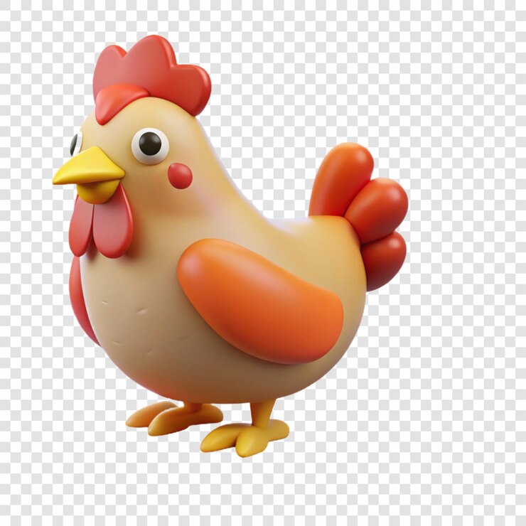PSD un pollo con una nariz roja y un ojo negro