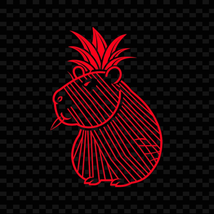 PSD un pollo con una palmera en el fondo negro