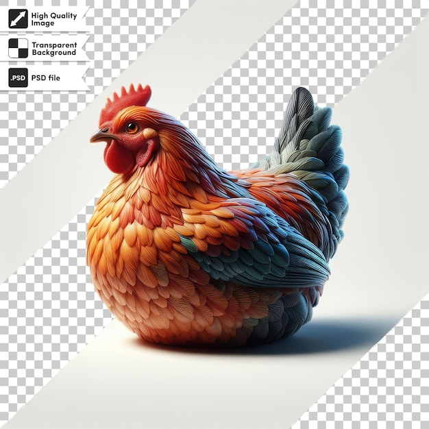 PSD un pollo que está en un papel con una imagen de un pollo en él