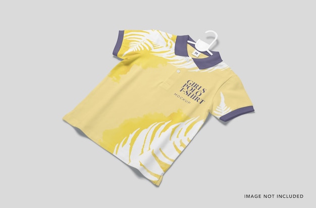 Polo a mezza manica per mockup di ragazze