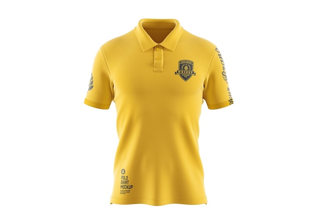 Polo à manches courtes pour hommes Mockup Front Side Rendu 3D