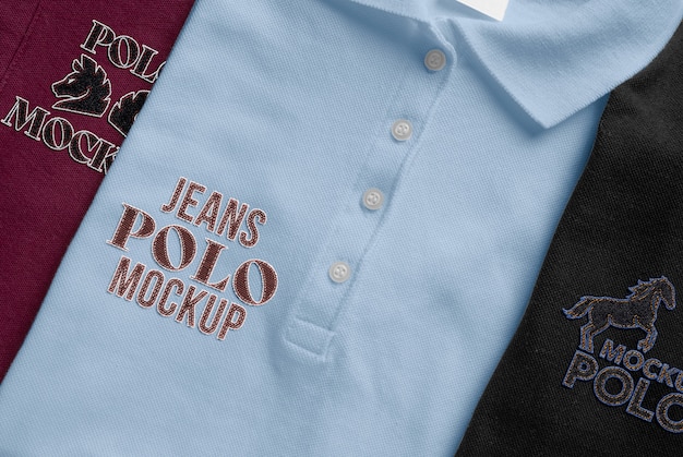 PSD polo-t-shirt mit logo-mockup