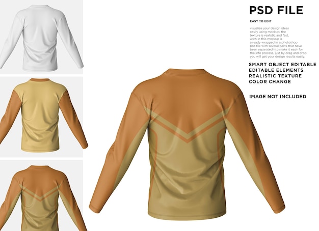 PSD polo t-shirt v-ausschnitt langarm mockup