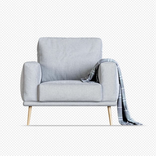 Poltrona isolata nel rendering 3d