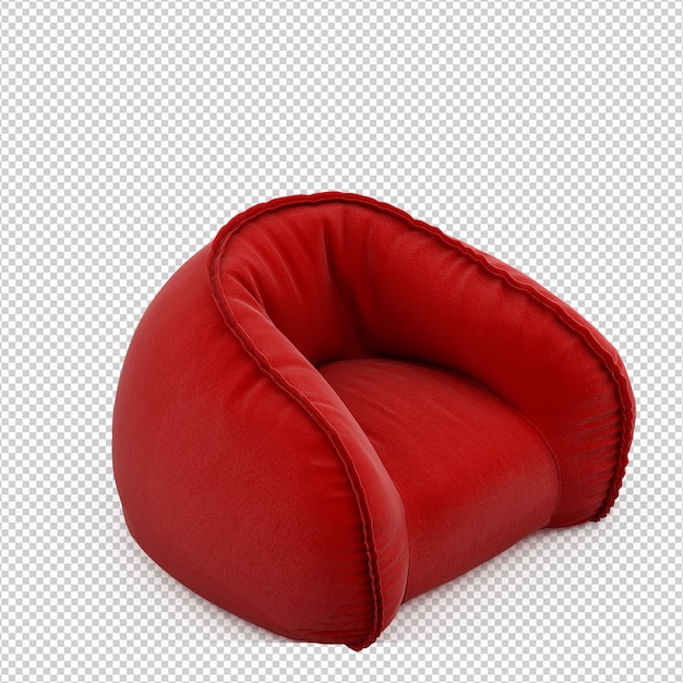 Poltrona isométrica 3D render isolado