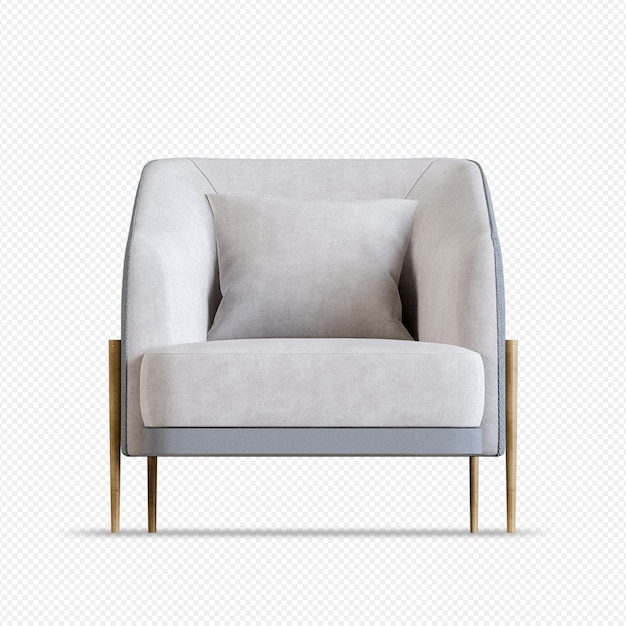 Poltrona minima nel rendering 3d isolata