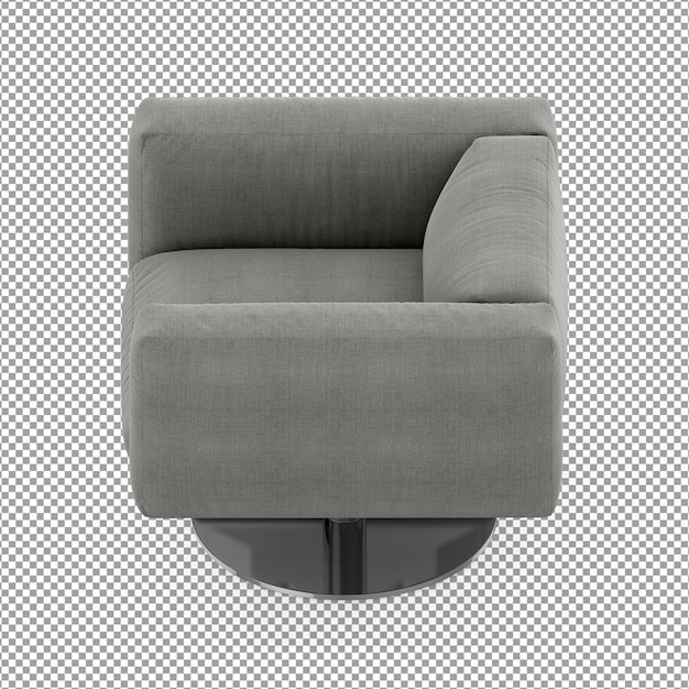 Poltrona minimalista em renderização 3D