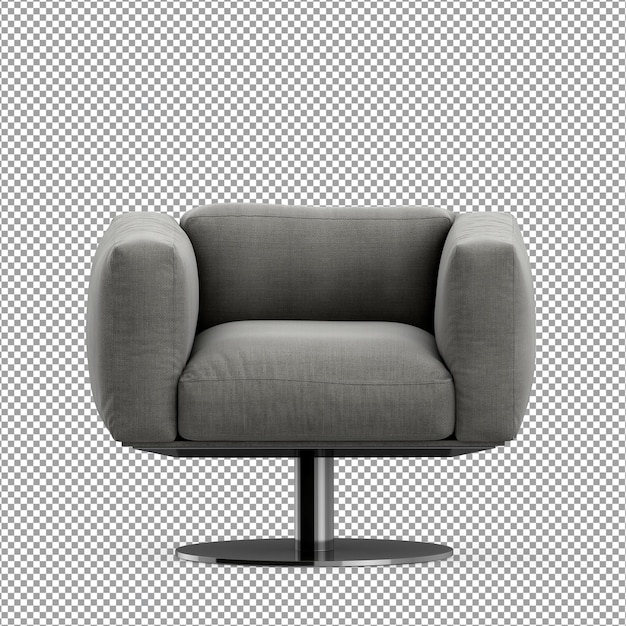 Poltrona minimalista em renderização 3D