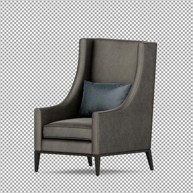 Poltrona minimalista em renderização 3D