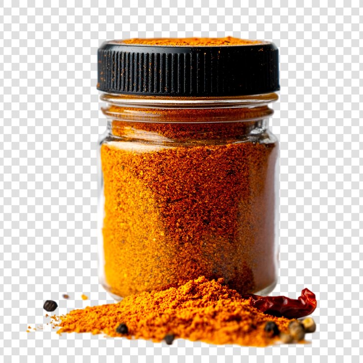 PSD polvere d'arancia piccante in barattolo di vetro con peperoncino