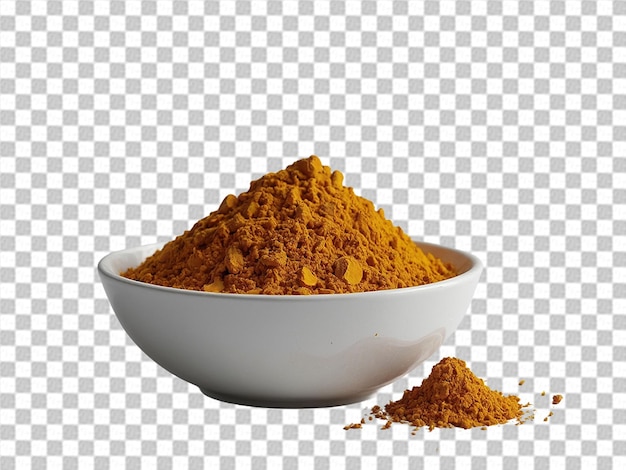 Polvere di curcuma su sfondo trasparente PNG