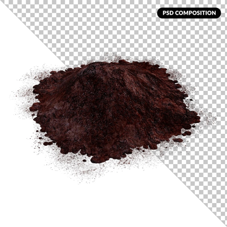 PSD polvo aislado 3d