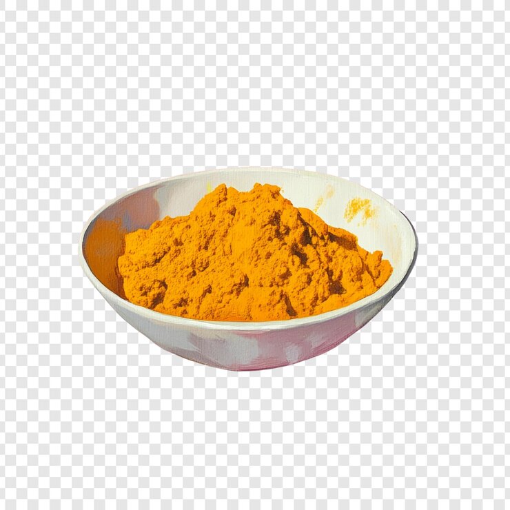 PSD polvo de cúrcuma en un cuenco