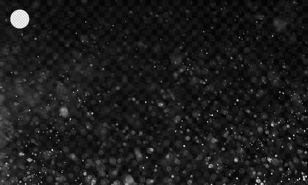 Polvo de partículas en un fondo transparente