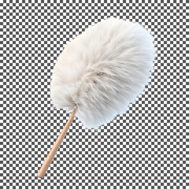 PSD el polvo de pluma blanca esponjosa aislado sobre un fondo transparente