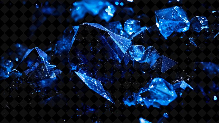 PSD el polvo de sodalita geométrico con el polvo brillante azul el polvo geométrica pat el color de neón mágico en fondo oscuro