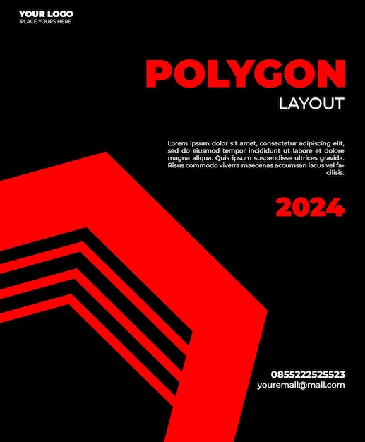 PSD polygon flayer digitales posterdesign rot und schwarz