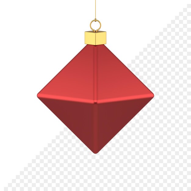 Polygonale weihnachtskugel 3d-symbol