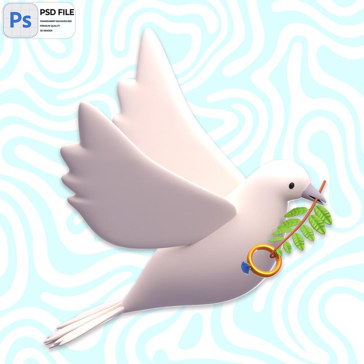 PSD pombo 3d com ilustração de anel render icon isolado png