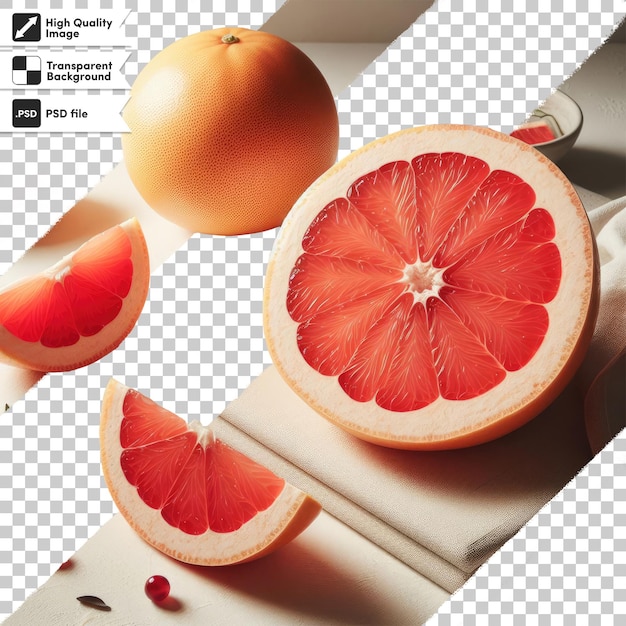 Pomelo PSD sobre fondo transparente