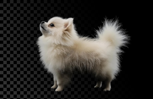 Pomeraniano de cor creme sobre fundo transparente